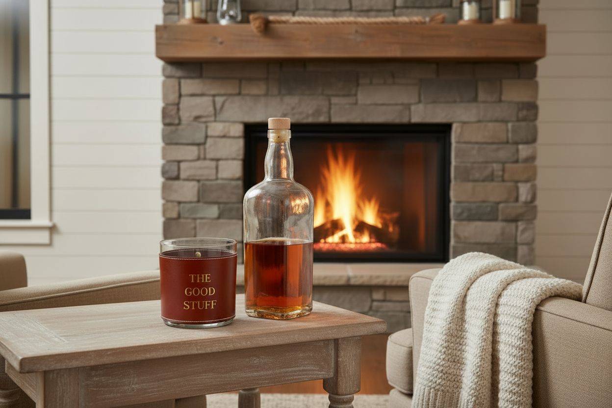 Faux Leather Rocks Glass - The Good Stuff | Whiskey Barware