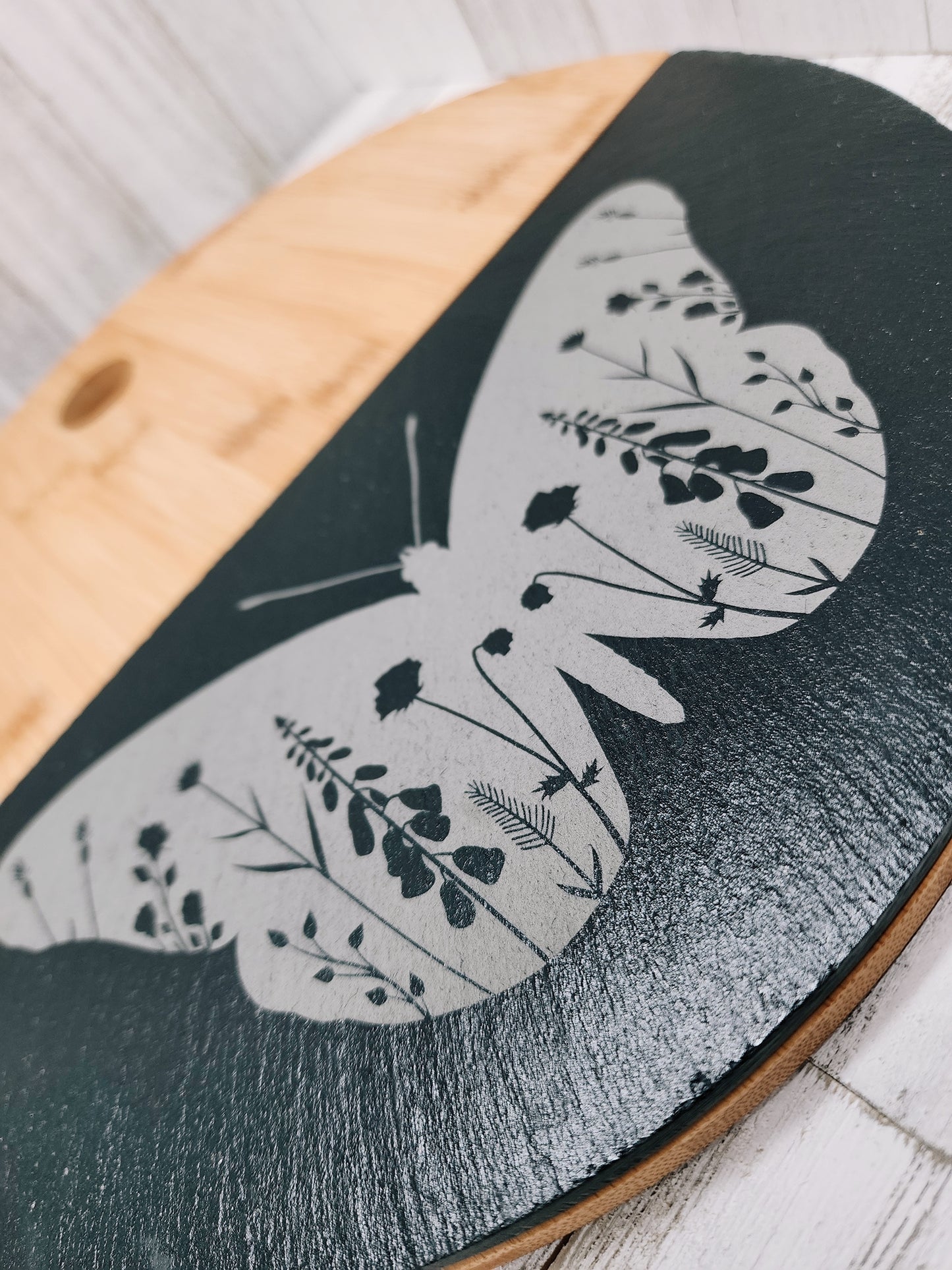 Slate and Bamboo Charcuterie Board - Butterfly
