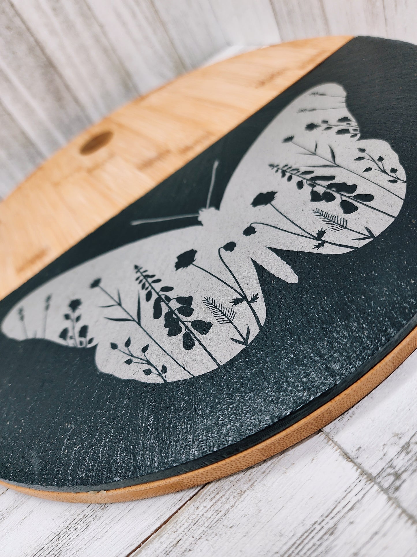 Slate and Bamboo Charcuterie Board - Butterfly