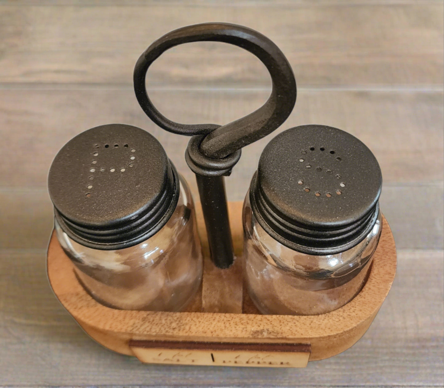 Not Salt Not Pepper Salt & Pepper Caddy with Glass Shakers