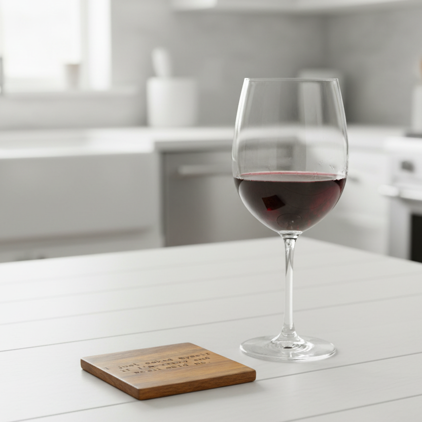 Wood Coaster - I Just Asked Myself If I'm Crazy And We All Said No. | Funny Table Decor - Acacia