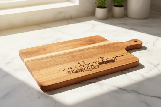 Acacia Wood Serving Board - I Will Cut You | Funny Table & Kitchen Decor