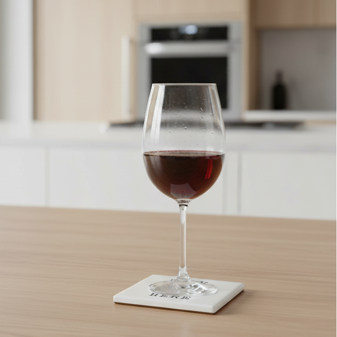 Ceramic Coaster - White | Customizable