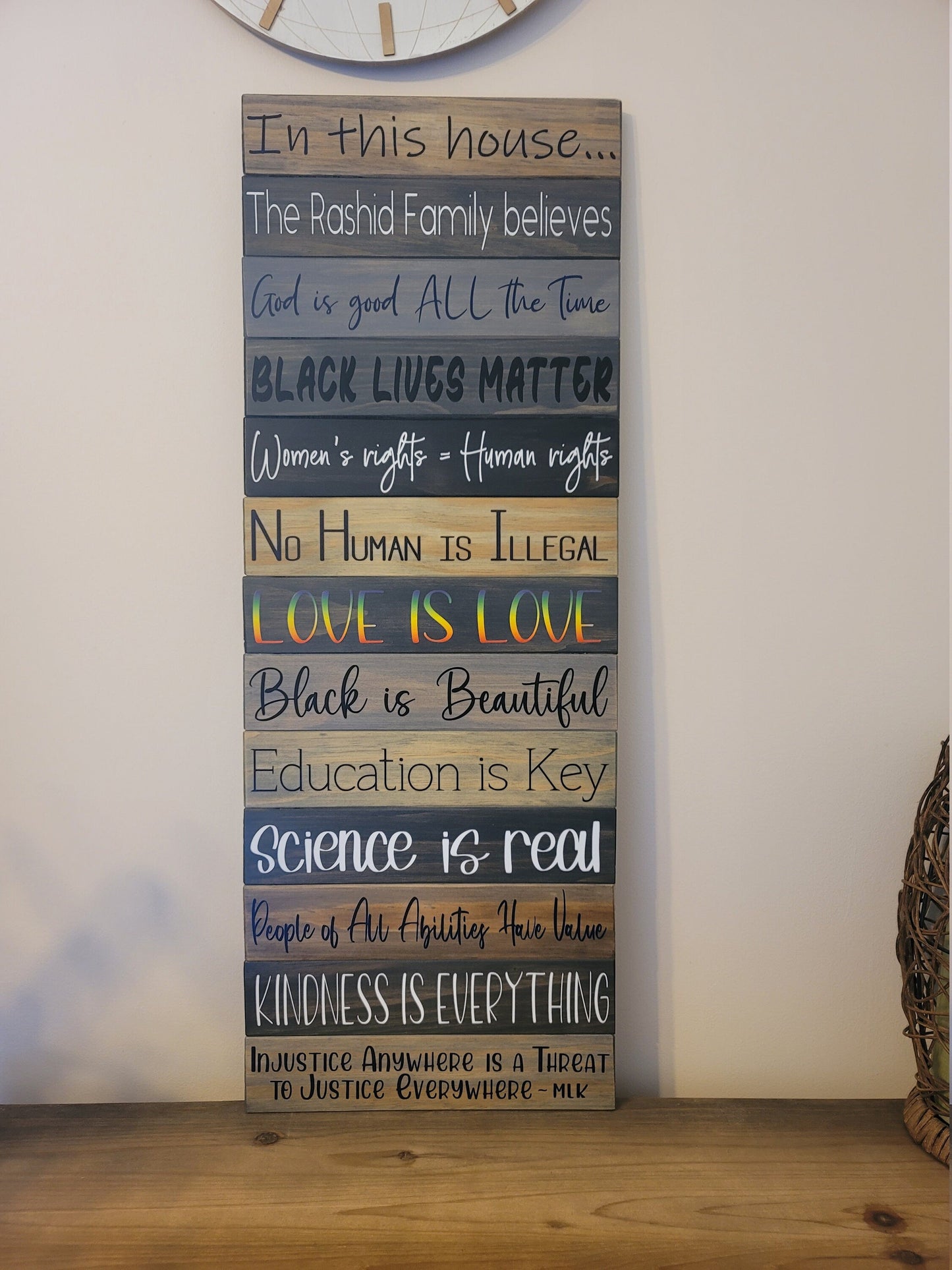 In This House We Believe... Wooden Panel Sign