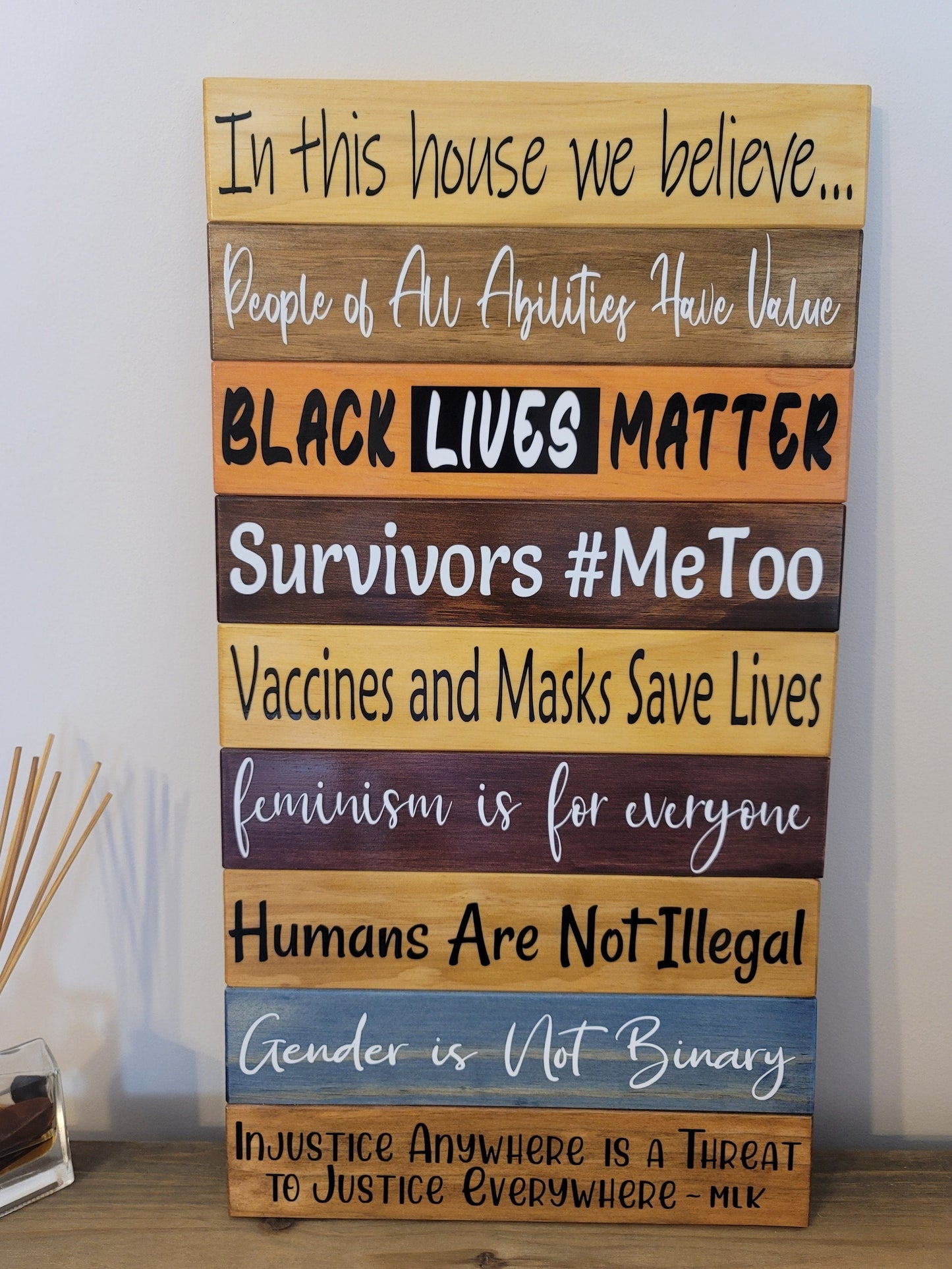 In This House We Believe... Wooden Panel Sign