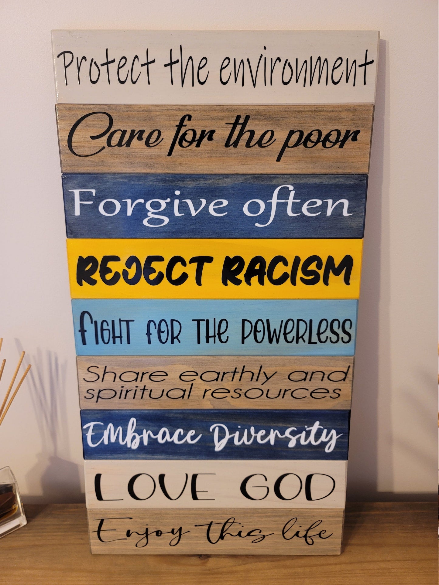 In This House We Believe... Wooden Panel Sign