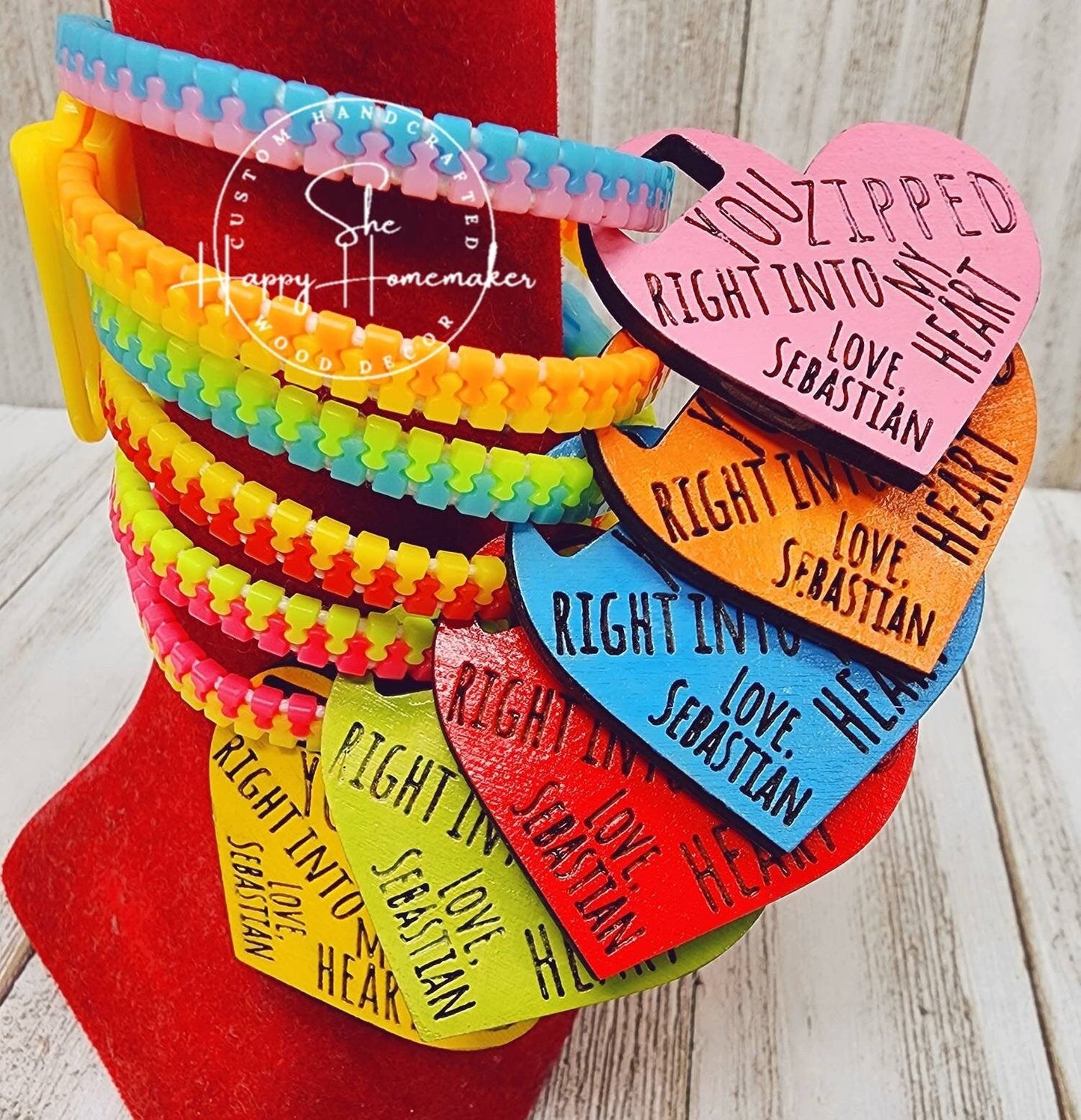 Valentines Heart Tags - Personalized Wooden Hearts