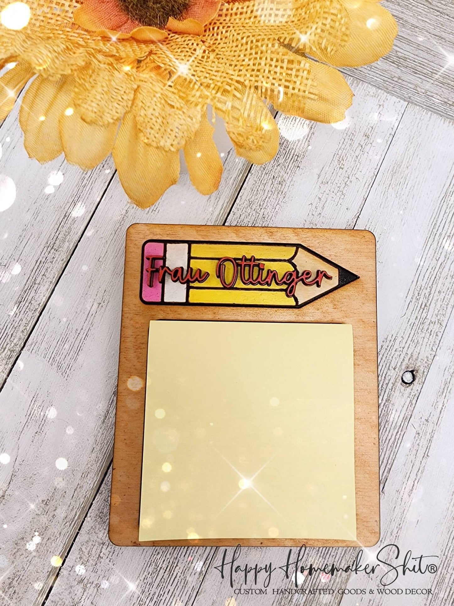 Teacher Gifts - Sticky Note Pad Tray - Customized