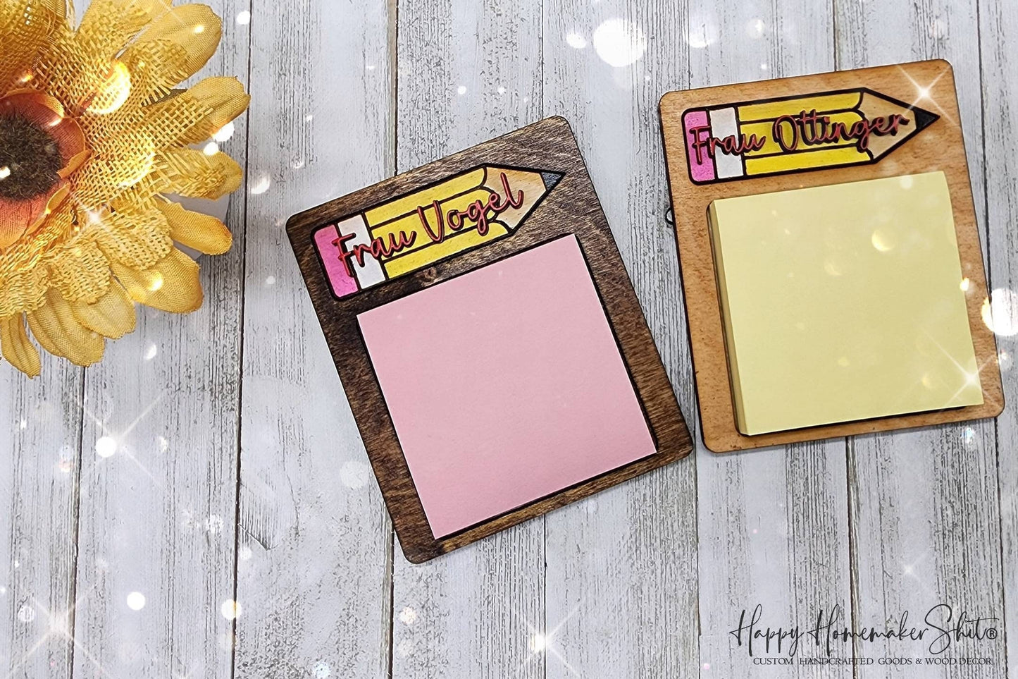 Teacher Gifts - Sticky Note Pad Tray - Customized