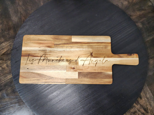 Acacia Serving Board - Rustic Patterned Bread Board | 19.5 x 8 | Customizable