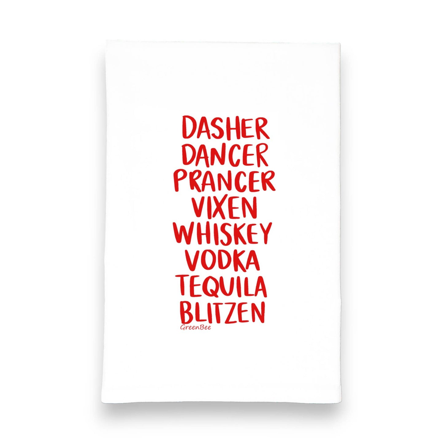 Reindeer Libations Tea Towel