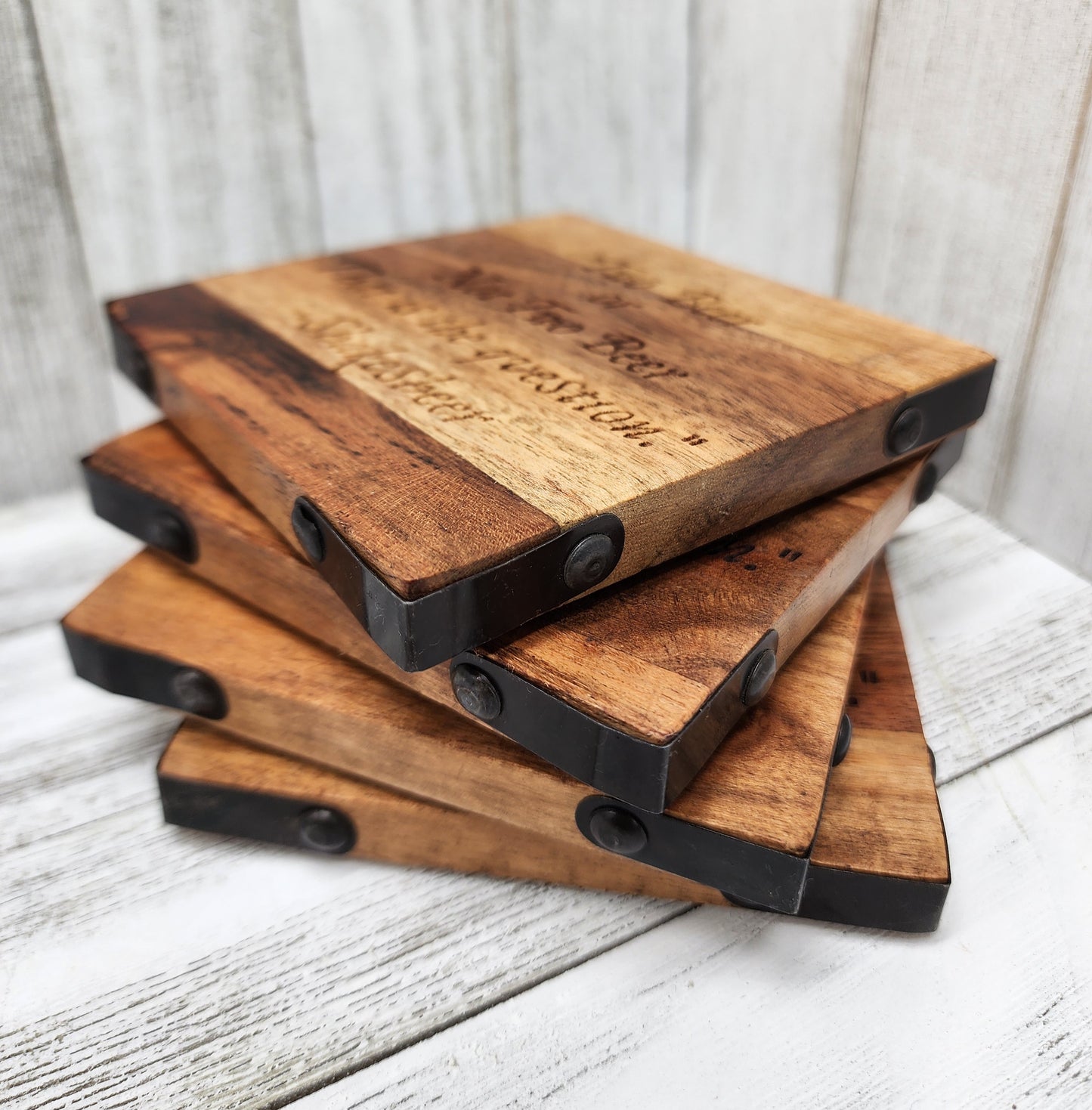 Wood & Metal Coaster - Two Beer or Not Two Beer | Funny Table Decor