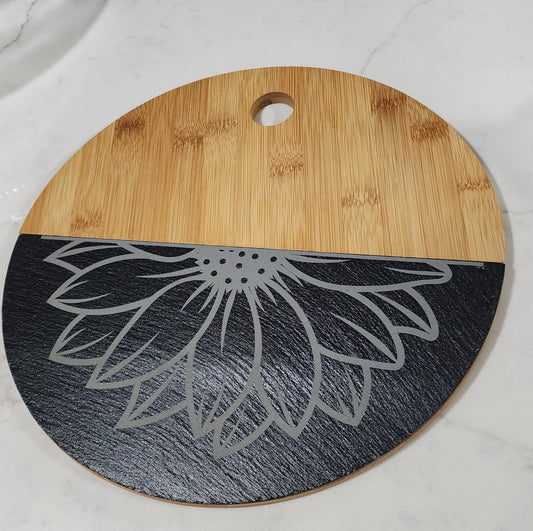 Slate and Bamboo Charcuterie Board - Sunflower