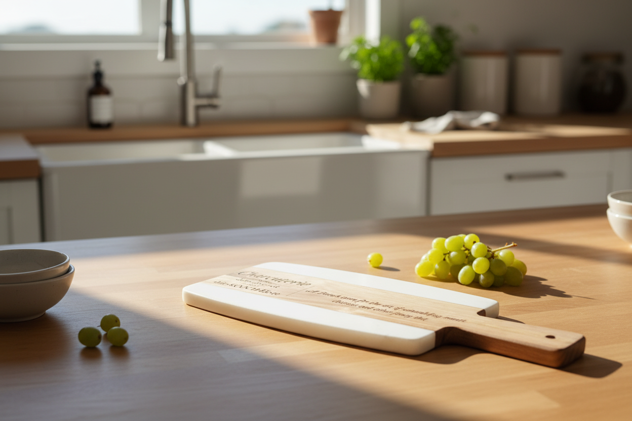 Marble & Acacia Serving Board – Charcuterie A French Term | Charcuterie Decor