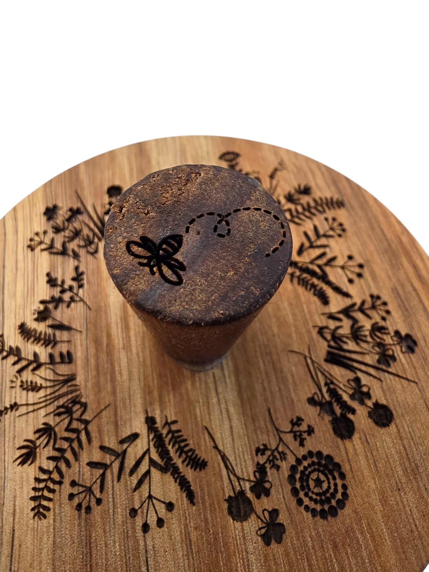 Glass Honey Jar with Wood Dipper – Bee & Wildflower Design | Tea & Kitchen Accessory