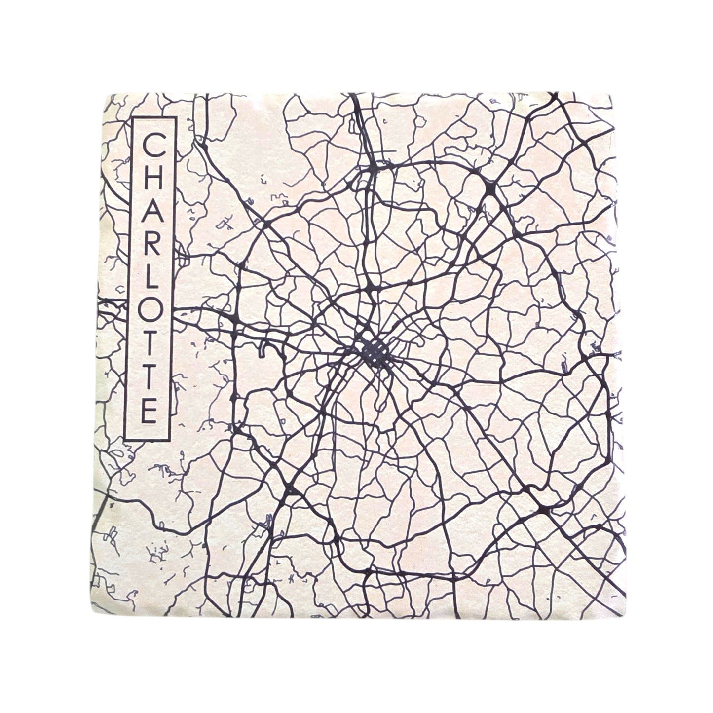 Ceramic Coaster -  Charlotte NC City Street Map | Table Decor