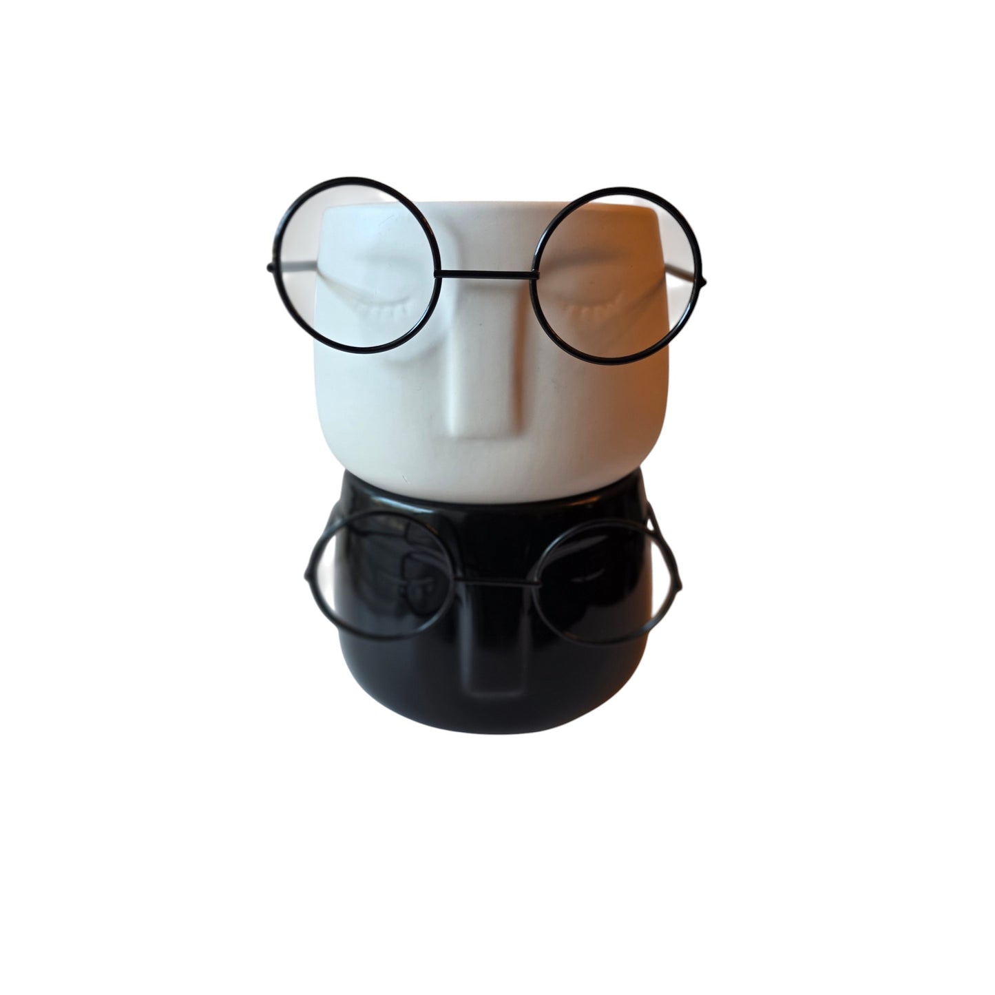Nerdy Planter – Quirky Ceramic Plant Pot with Built-In Glasses | Funny Plant Decor