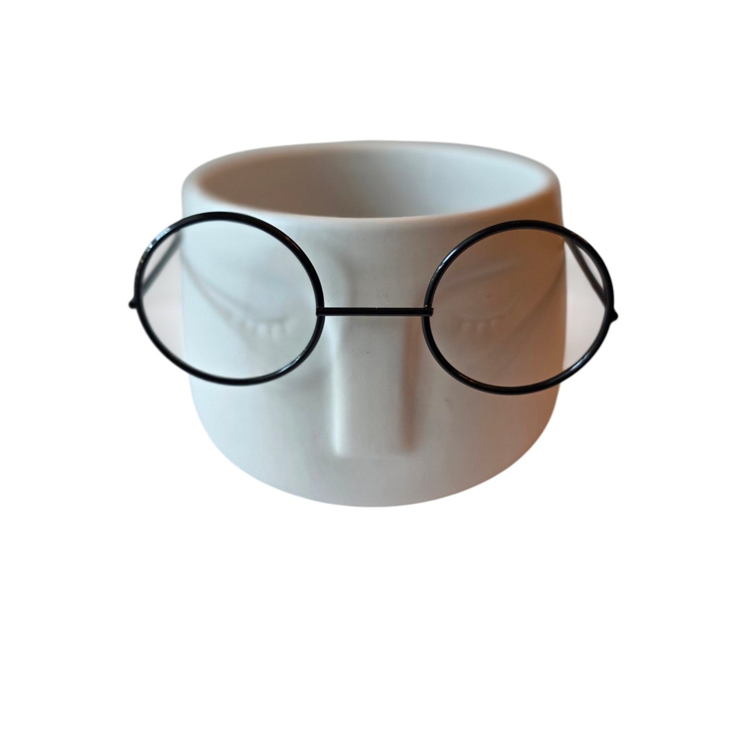 Nerdy Planter – Quirky Ceramic Plant Pot with Built-In Glasses | Funny Plant Decor