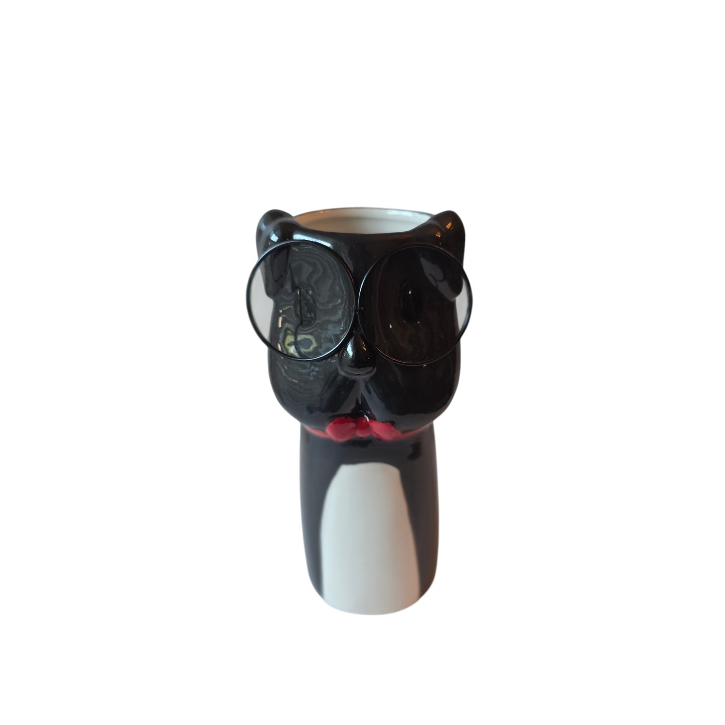 Funny Dog Planter with Glasses & Bow Tie - Dapper Doggie | Ceramic Plant Pot