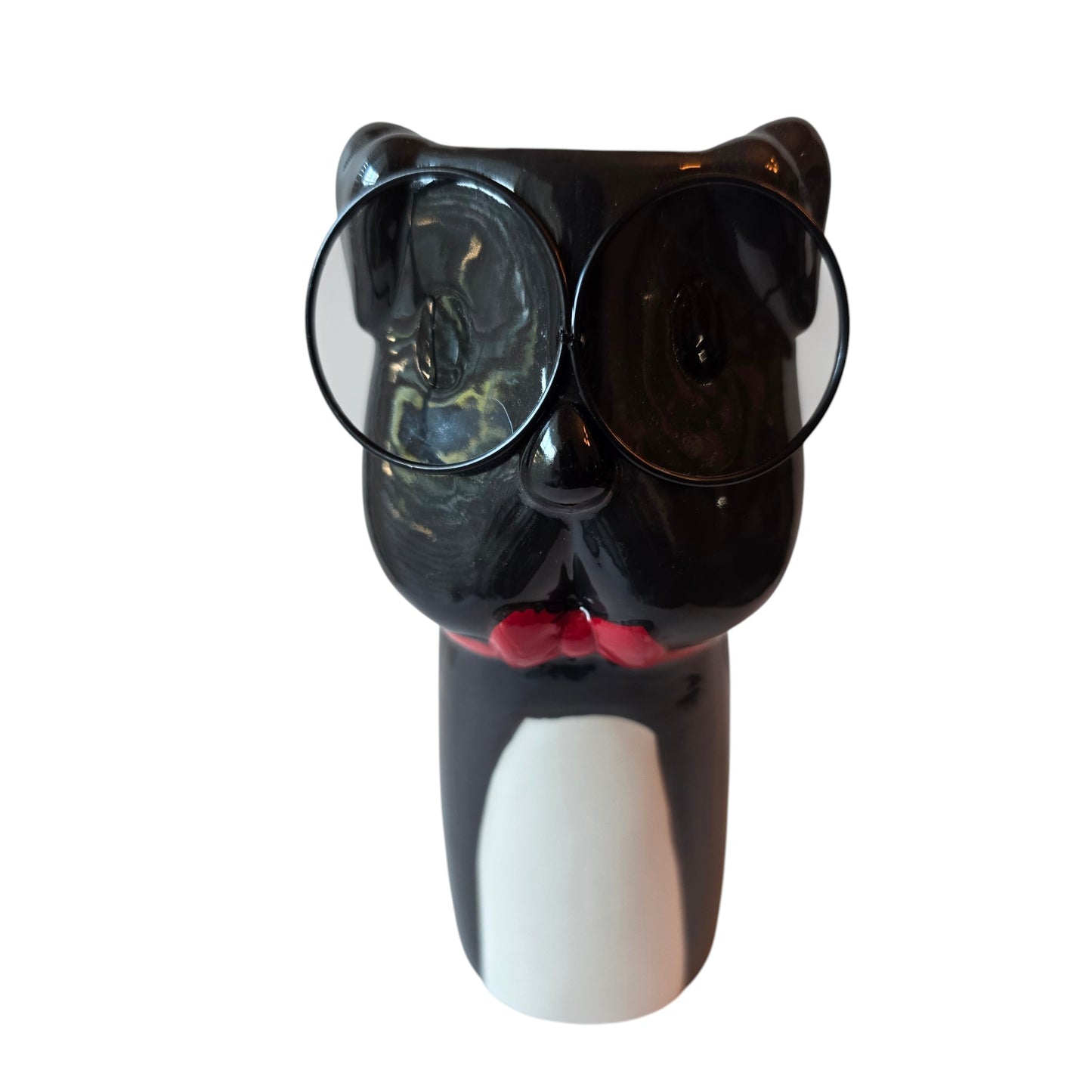 Funny Dog Planter with Glasses & Bow Tie - Dapper Doggie | Ceramic Plant Pot