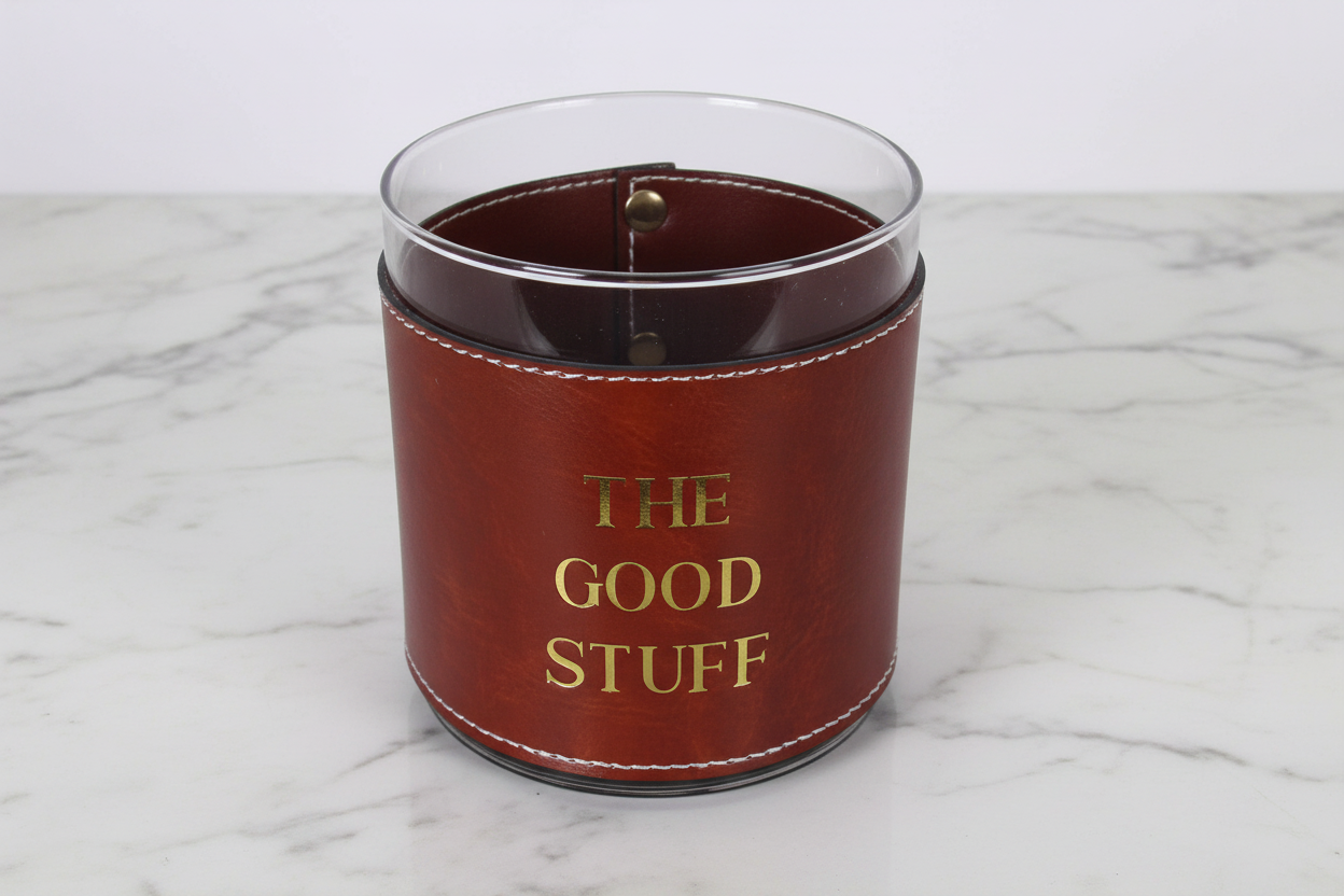 Faux Leather Rocks Glass - The Good Stuff | Whiskey Barware