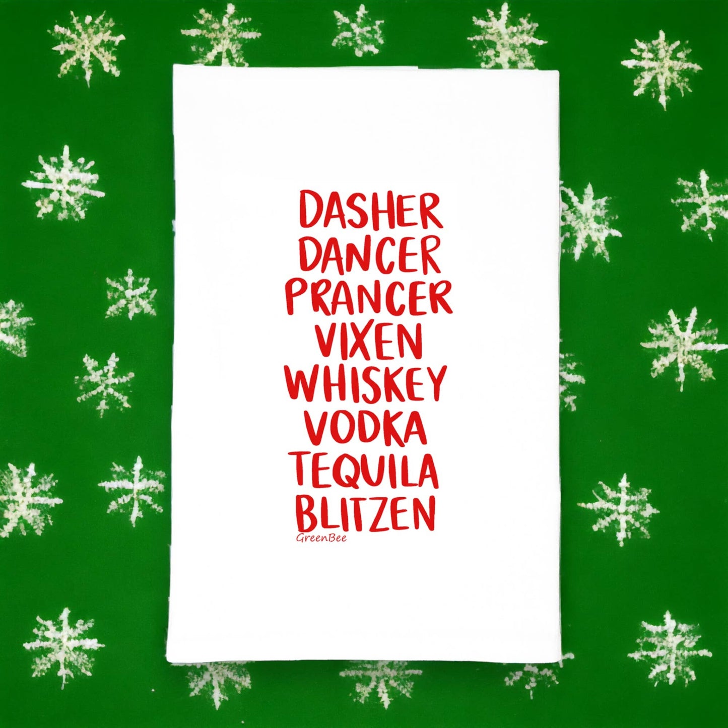 Reindeer Libations Tea Towel