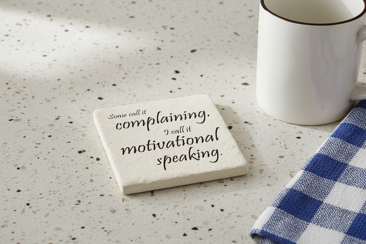 Ceramic Coaster - Motivational Speaking | Funny Table Decor