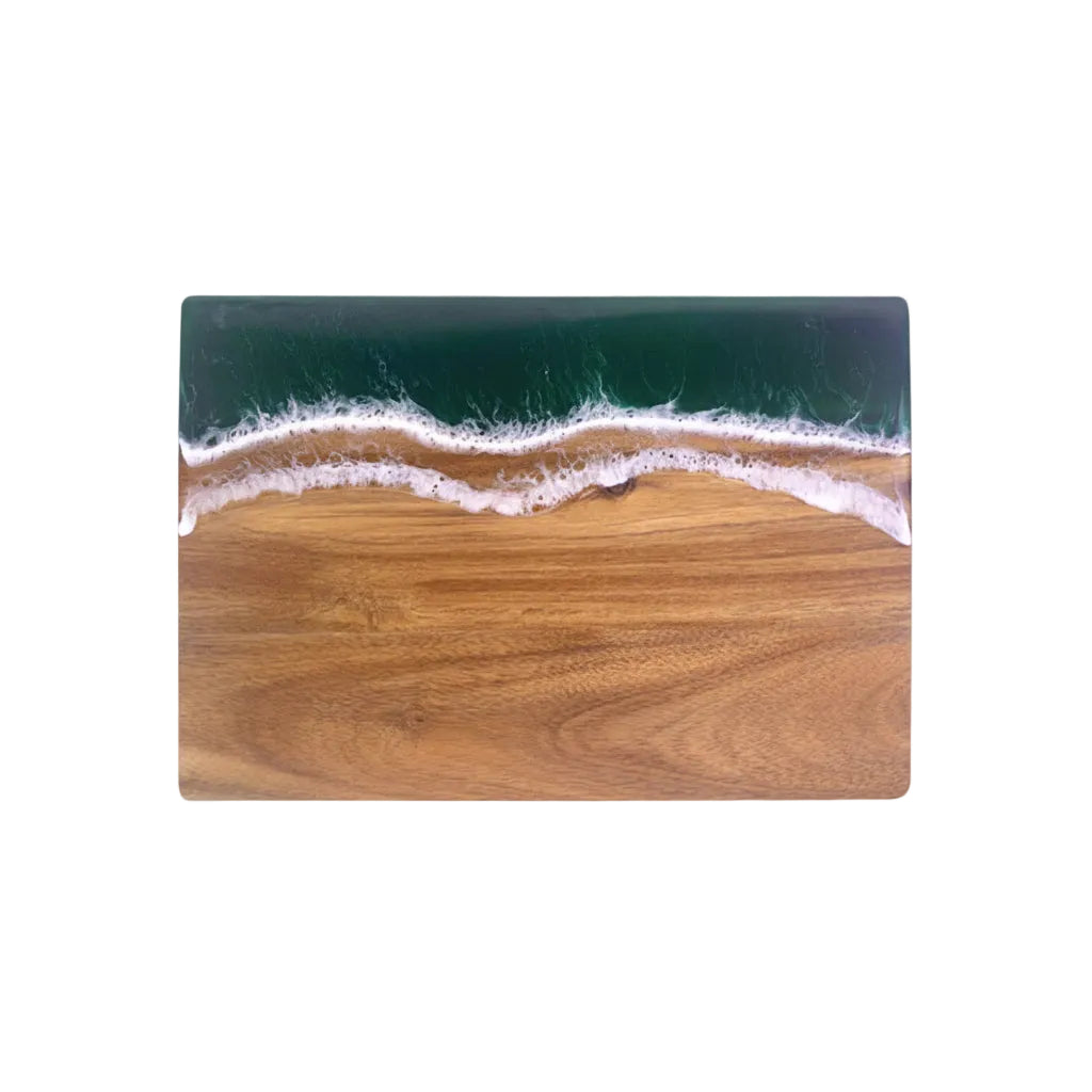 Acacia & Beach Green Resin Serving Board | Customizable