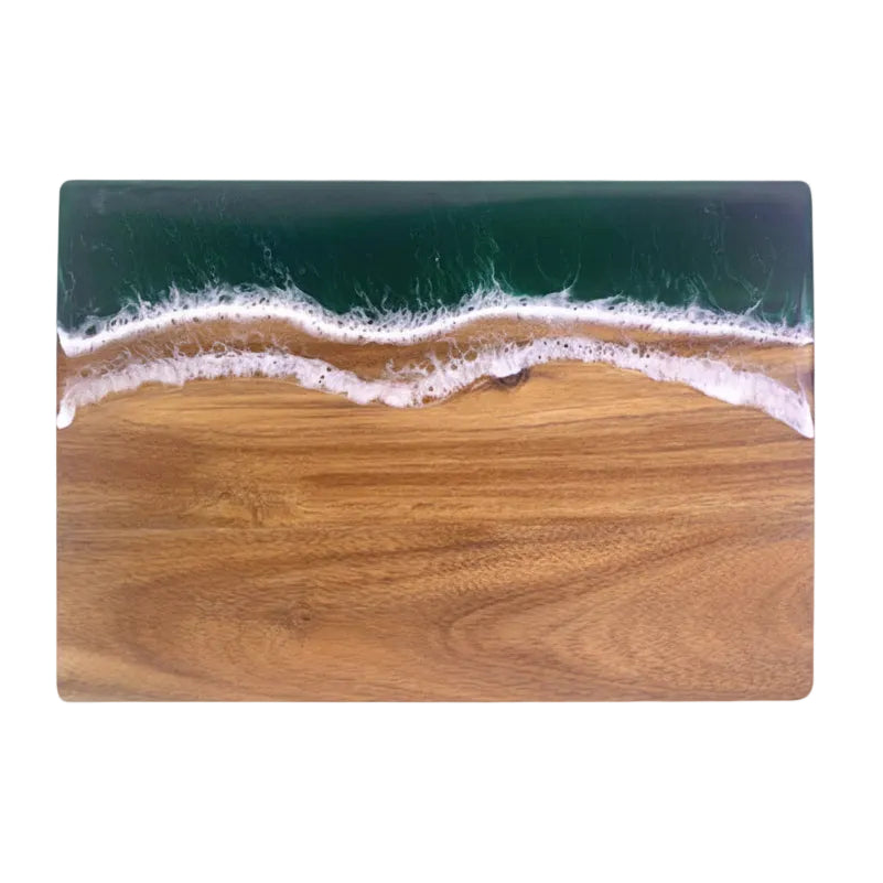 Acacia & Beach Green Resin Serving Board | Customizable