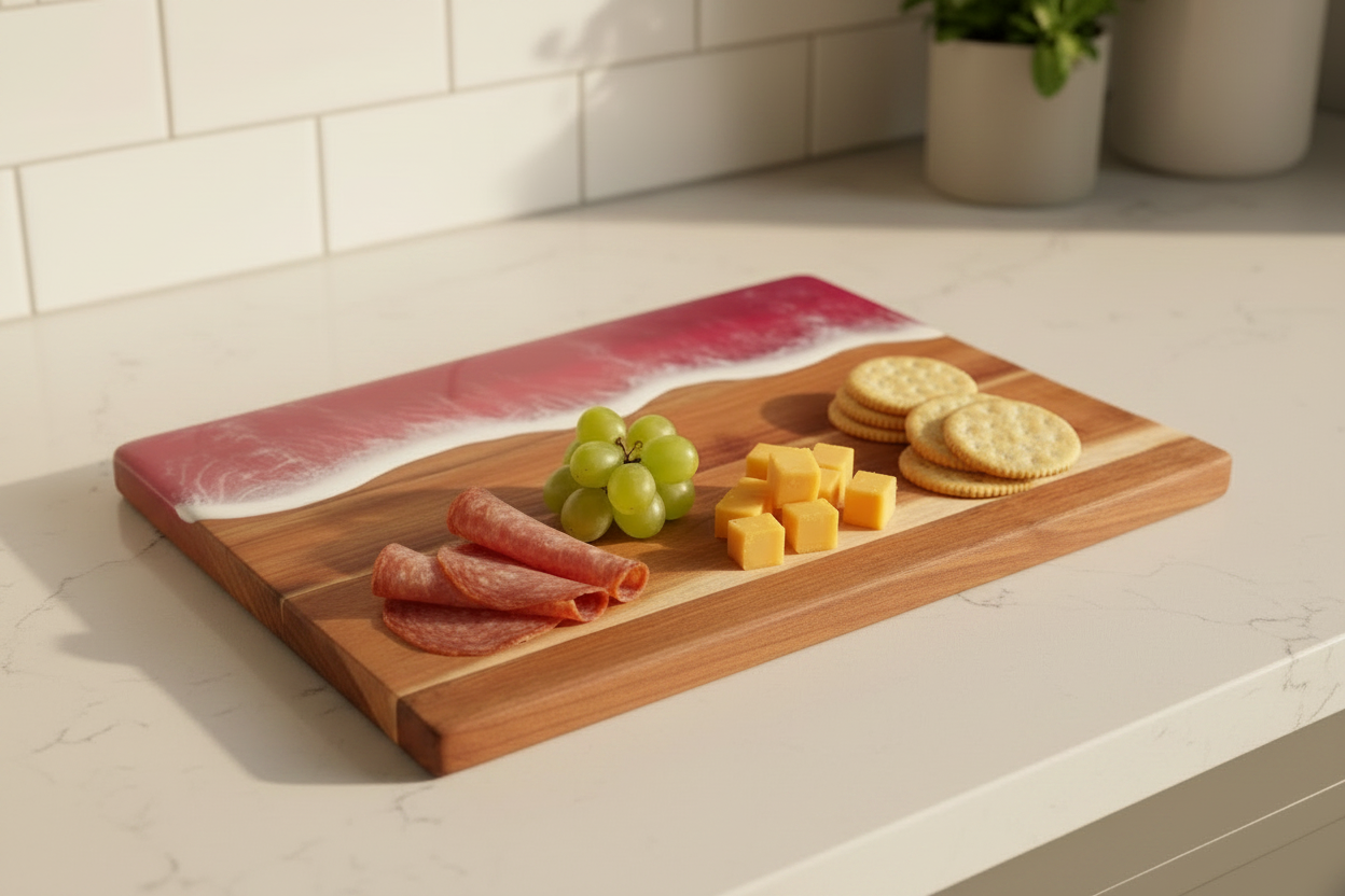 Acacia & Beach Pink Resin Serving Board | Customizable