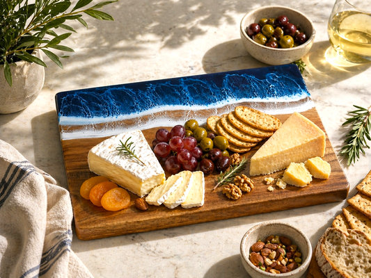 Acacia & Beach Blue Resin Serving Board | Customizable