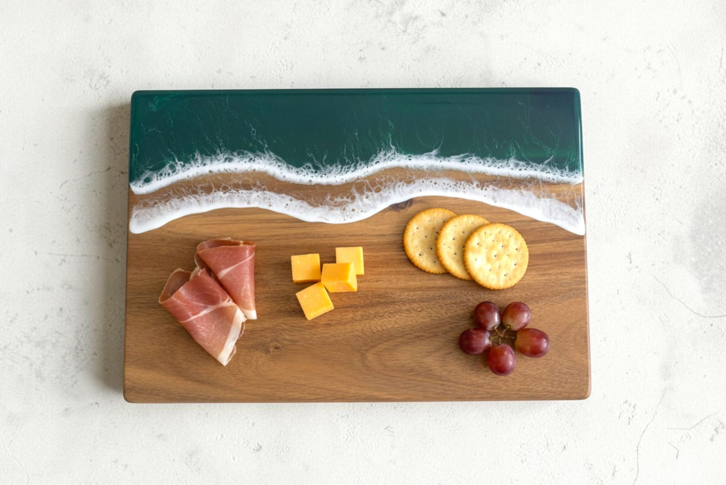 Acacia & Beach Green Resin Serving Board | Customizable