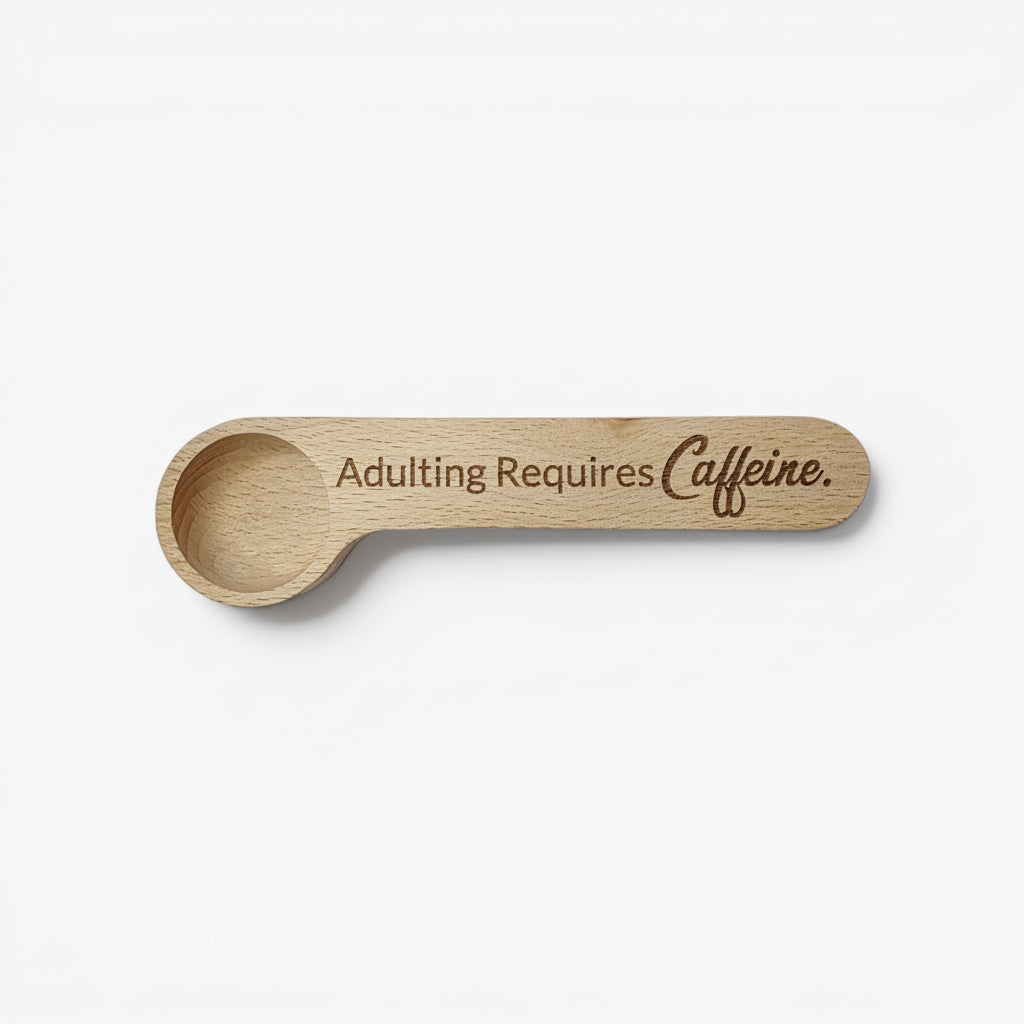 Beechwood Coffee Scoop & Clip – Personalized Coffee Bar Accessory | Coffee Lover Gift |  Coffee Bar Decor