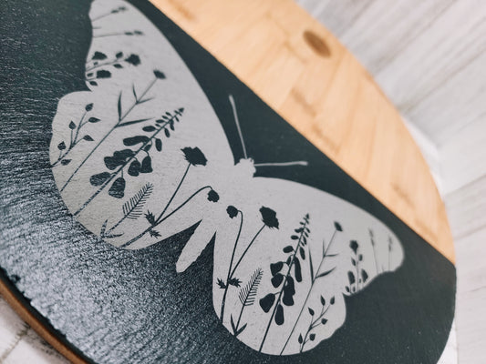 Slate and Bamboo Charcuterie Board - Butterfly