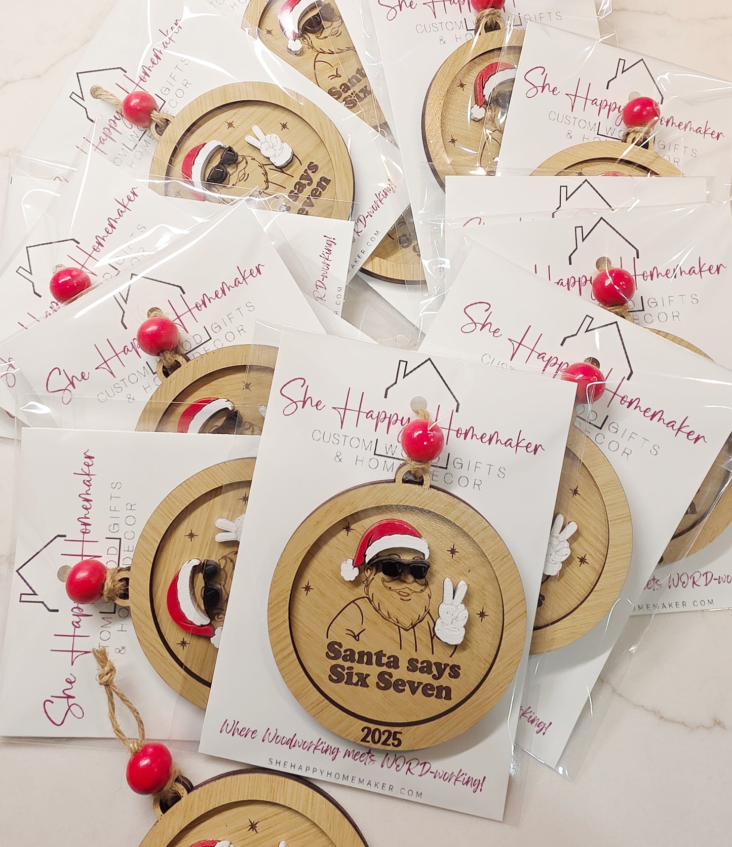 Santa Says Six Seven Christmas Ornament