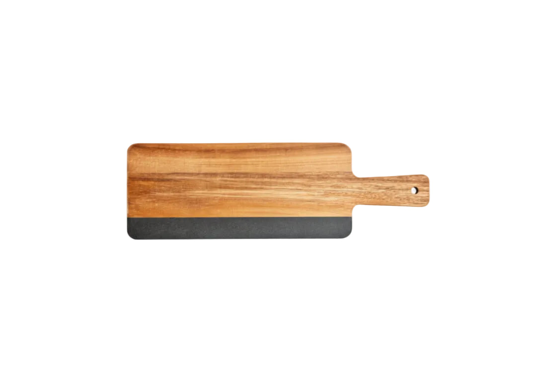 Acacia & Marble Serving Board | Black 12in x 5in | Customizable