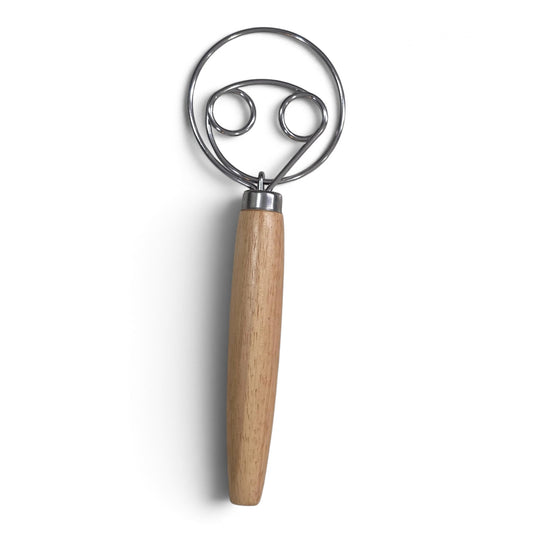 Danish Dough Whisk – Personalized Wooden Handle Bread Baking Tool