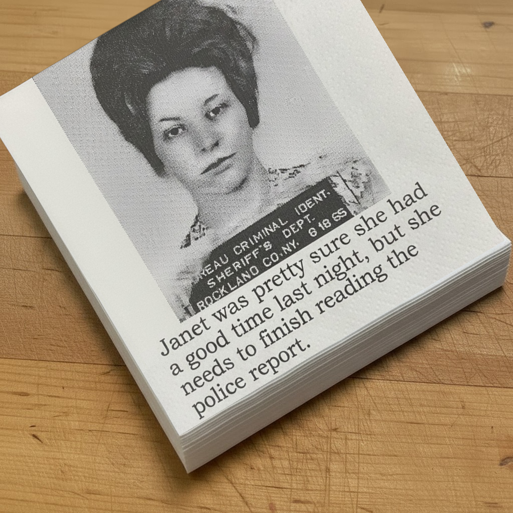 Cocktail Napkins - Janet Was Pretty Sure She Had a Good Time| Funny Party Decor