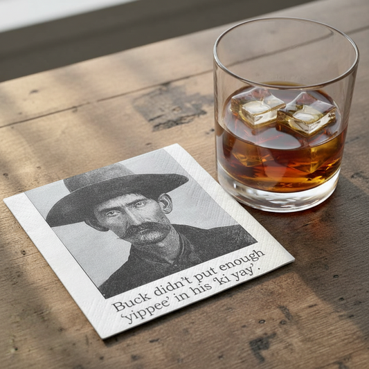 Cocktail Napkins - Buck Didn't Put Enough 'Yippee' in his 'Ki-yay' | Funny Party Decor