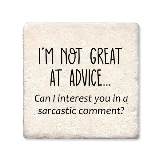 Ceramic Coaster - Not Great At Advice | Funny Table Decor