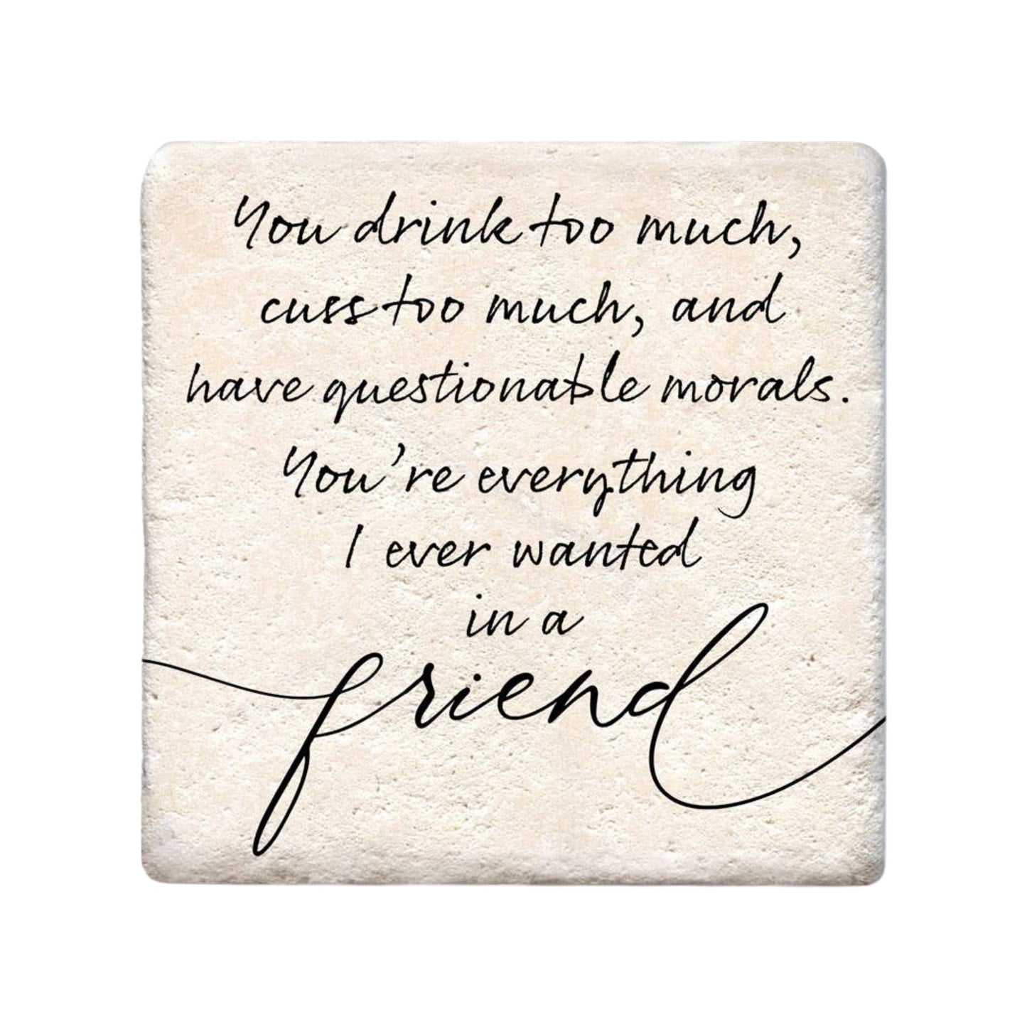 Ceramic Coaster - Questionable Morals | Funny Table Decor
