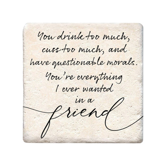 Ceramic Coaster - Questionable Morals | Funny Table Decor
