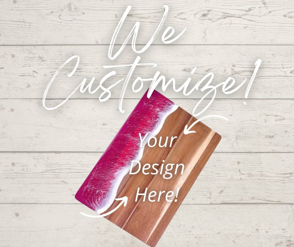 Acacia & Beach Pink Resin Serving Board | Customizable