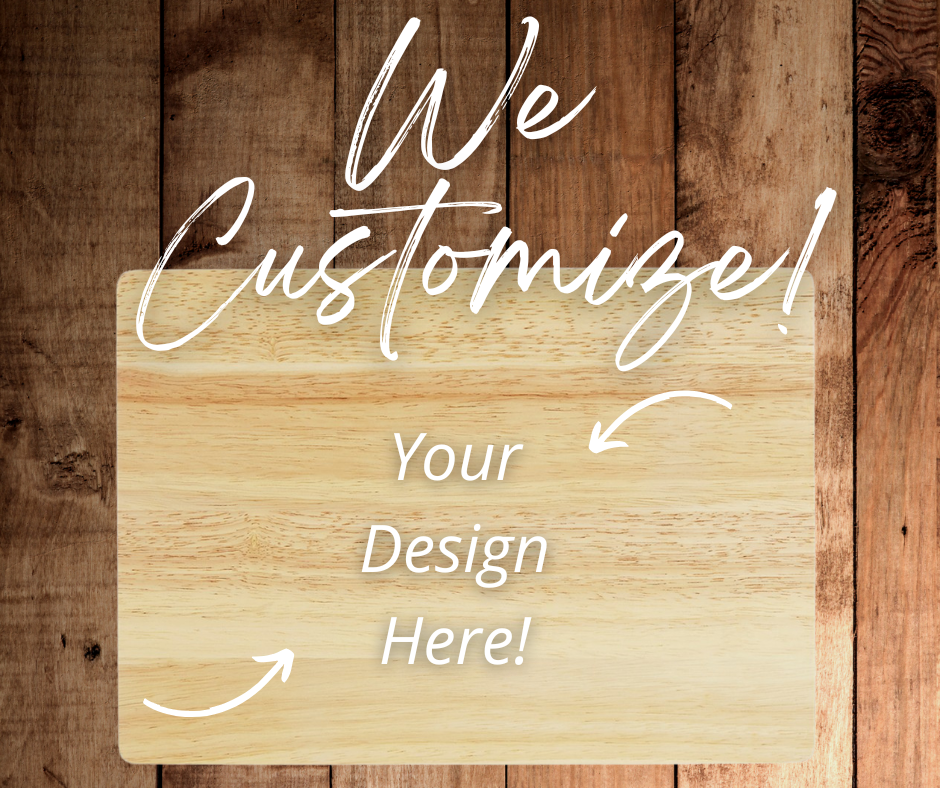 Rubberwood Serving Board | 14in x 10in | Customizable