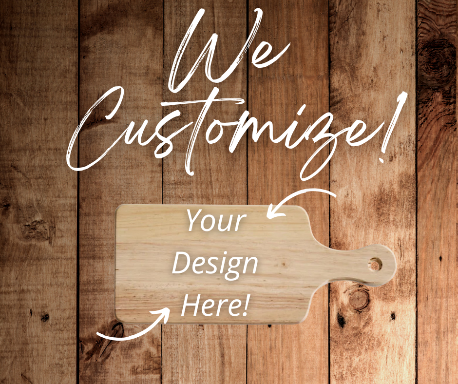 Rubberwood Serving Board | 9.5in x 5.5in | Customizable