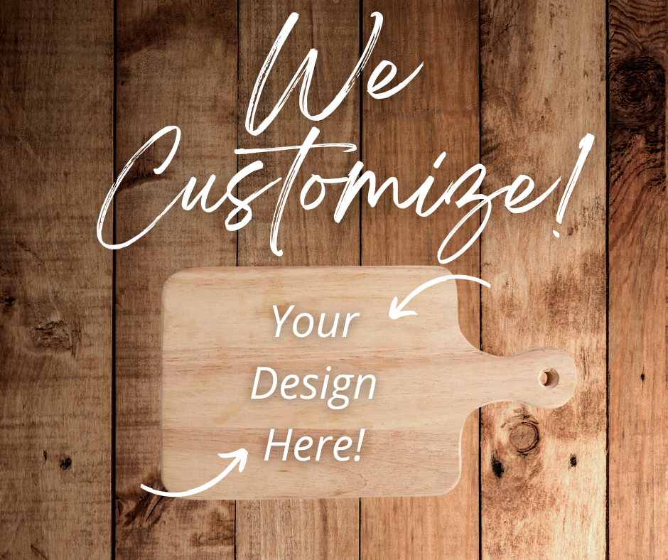 Rubberwood Serving Board  | 9.5in x 7.5in | Customizable