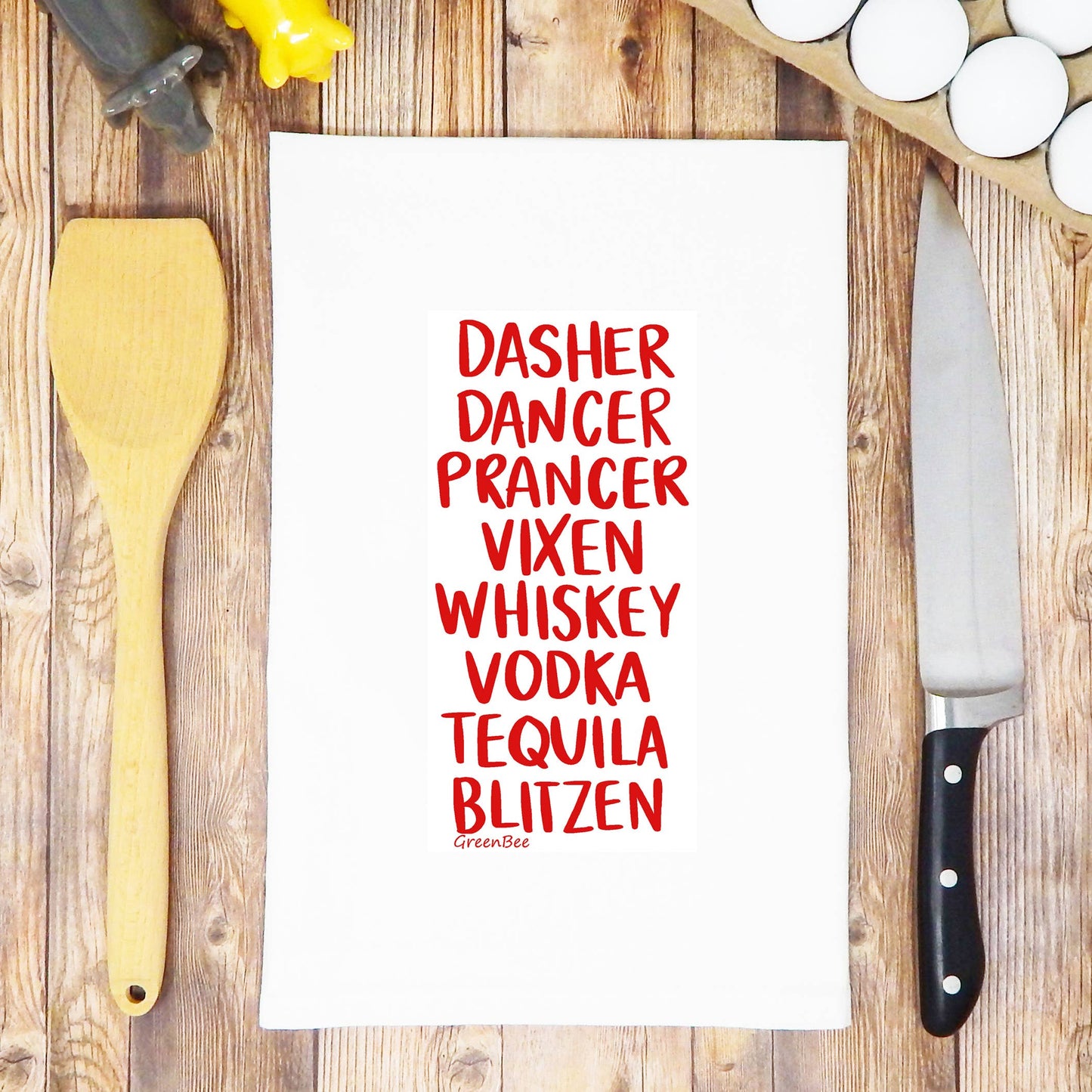 Reindeer Libations Tea Towel