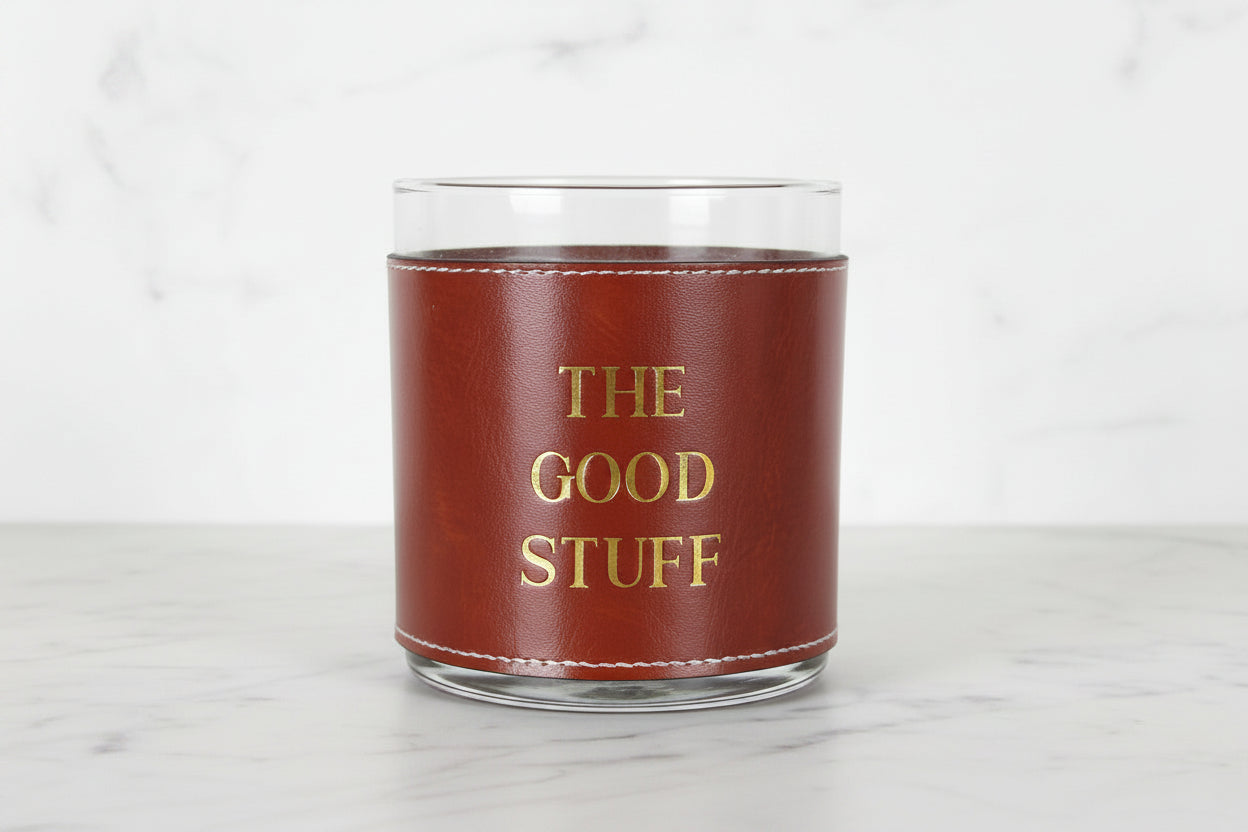 Faux Leather Rocks Glass - The Good Stuff | Whiskey Barware
