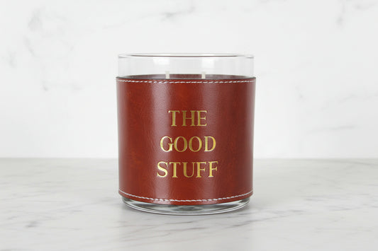 Faux Leather Rocks Glass - The Good Stuff | Whiskey Barware