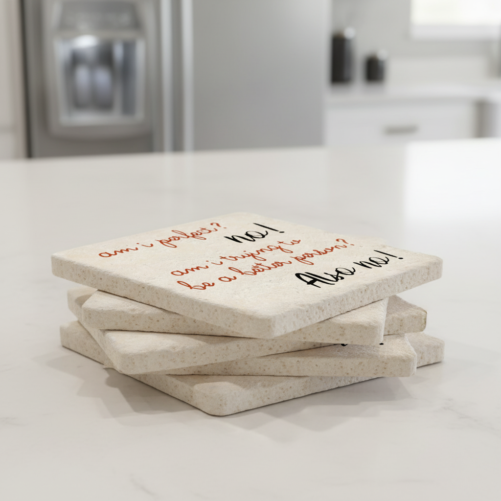 Ceramic Coaster - Am I Perfect, No | Funny Table Decor